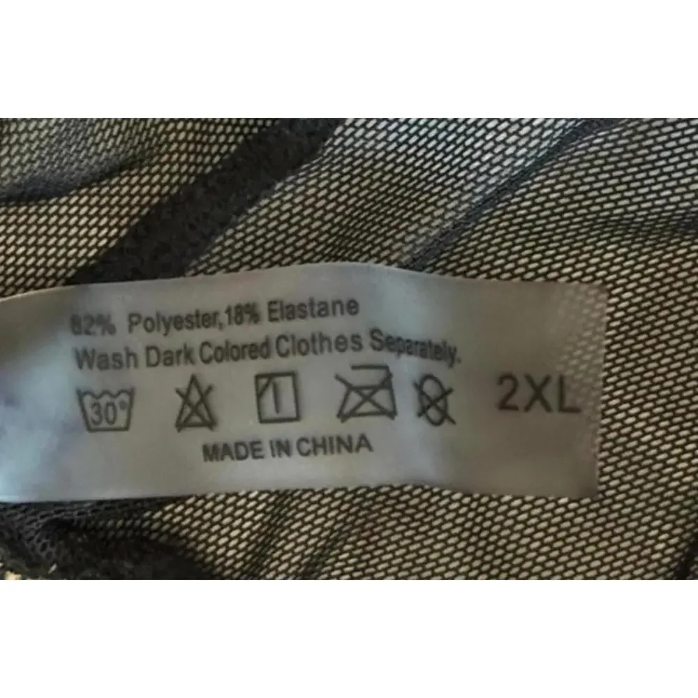 Women's Swimsuit Black and Gold One Piece with Matching Shorts - Size 3XL NWOT - Picture 10 of 10